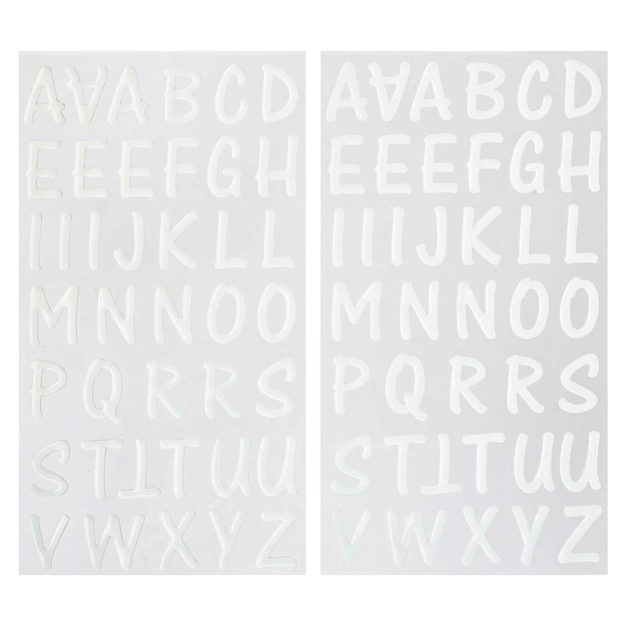 12 Packs: 80 ct. (960 total) White Epoxy Alphabet Stickers by Recollections™